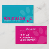 BERUFLICHER PAW-DRUCKER für Haustiere, rosa Türkis Visitenkarte (Vorne/Hinten)