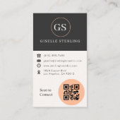 Beruflicher Peach Orange Foto QR Code Visitenkarte (Rückseite)