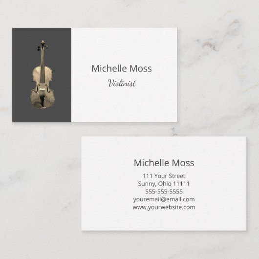 Beruflicher Performer für klassische Musik Violin Visitenkarte (Vorne/Hinten)