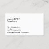 Beruflicher Personal Fitness Trainer Visitenkarte (Rückseite)