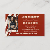 Beruflicher Personal Trainer Fitness Instructor Visitenkarte (Rückseite)