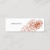 Beruflicher Pfau Plumes Feder-Erzieher Mini Visitenkarte (Rückseite)