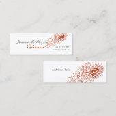 Beruflicher Pfau Plumes Feder-Erzieher Mini Visitenkarte (Vorne/Hinten)