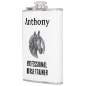 Beruflicher Pferdetrainer Schwarz-weiß Sketch Mare Flachmann (Links)