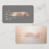 Beruflicher Pinselstrich, Cupcake, Süßigkeiten gra Visitenkarte (Vorne/Hinten)
