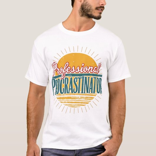 Beruflicher Procrastinator Retro T - Shirt Funny (Vorderseite)