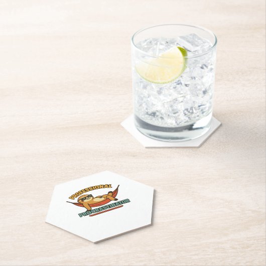 Beruflicher Procrastinator Sloth Retro T - Shirt C Untersetzer (Vor Ort)