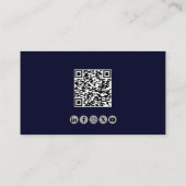 Beruflicher QR Code Aviation Employee Navy Blue Visitenkarte (Rückseite)