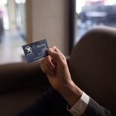 Beruflicher QR Code Aviation Navy Blue Modern Visitenkarte
