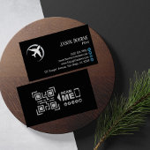 Beruflicher QR Code Aviation Navy Blue Modern Visitenkarte