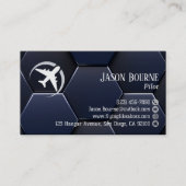 Beruflicher QR Code Aviation Navy Blue Modern Visitenkarte (Vorderseite)