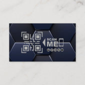 Beruflicher QR Code Aviation Navy Blue Modern Visitenkarte (Rückseite)
