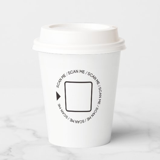 Beruflicher QR-Code Barista Pappbecher (Vorderseite)