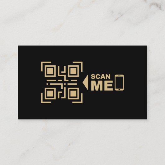 Beruflicher QR-Code-Black-Gold-Pilot Minimalistisc Visitenkarte (Rückseite)