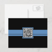beruflicher QR-Code: blaues Band Postkarte (Vorne/Hinten)