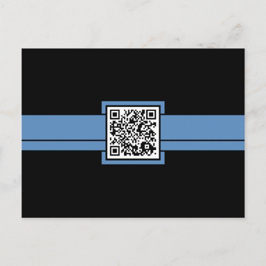 beruflicher QR-Code: blaues Band Postkarte (Vorderseite)