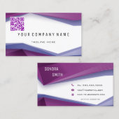 Beruflicher QR-Code BOLD Pflaumengeometrische Lini Visitenkarte (Vorne/Hinten)