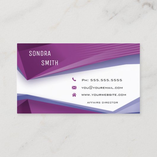 Beruflicher QR-Code BOLD Pflaumengeometrische Lini Visitenkarte (Rückseite)