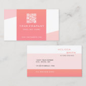 Beruflicher QR-Code Coral Geometric Visitenkarte (Vorne/Hinten)