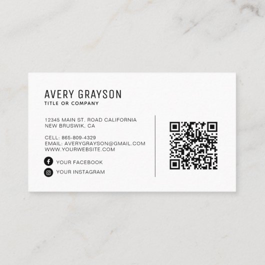 Beruflicher QR-Code des modernen Unternehmens Visitenkarte (Rückseite)