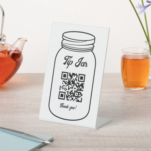 Beruflicher QR-Code Digital Tipp Jar Sockelschild (In SItu)