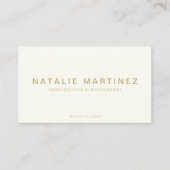 Beruflicher QR Code Elegante Cream und Gold Script Visitenkarte (Vorderseite)