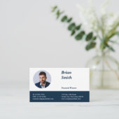 Beruflicher QR Code Finanzplaner Blau Visitenkarte (Stehend Vorderseite)