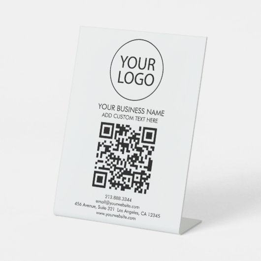Beruflicher QR-Code-Firmenlogo Sockelschild (Vorderseite)