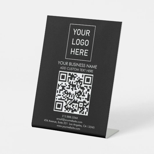 Beruflicher QR-Code-Firmenlogo Sockelschild (Vorderseite)