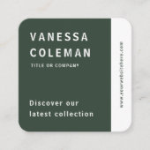 Beruflicher QR-Code Forest Green Social Media Quadratische Visitenkarte (Vorderseite)