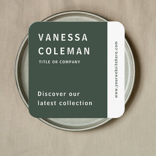 Beruflicher QR-Code Forest Green Social Media Quadratische Visitenkarte