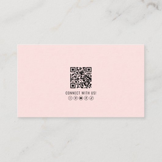 Beruflicher QR-Code Foto Ihr Logo Rosa Visitenkarte (Rückseite)