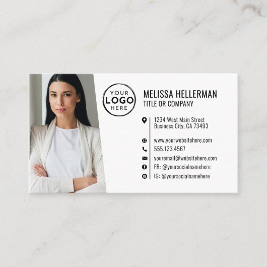 Beruflicher QR-Code Foto Ihr Logo Visitenkarte (Vorderseite)