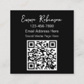 Beruflicher QR-Code Foto Kontakt Business Cards Quadratische Visitenkarte (Rückseite)