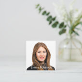 Beruflicher QR-Code Foto Kontakt Business Cards Quadratische Visitenkarte (Stehend Vorderseite)