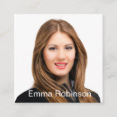 Beruflicher QR-Code Foto Kontakt Business Cards Quadratische Visitenkarte (Vorderseite)