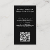 Beruflicher QR-Code Foto schwarz Visitenkarte (Rückseite)