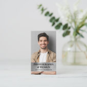 Beruflicher QR Code Foto Silver Visitenkarte (Stehend Vorderseite)