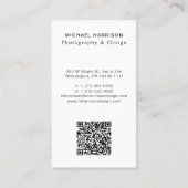 Beruflicher QR Code Foto Silver Visitenkarte (Rückseite)