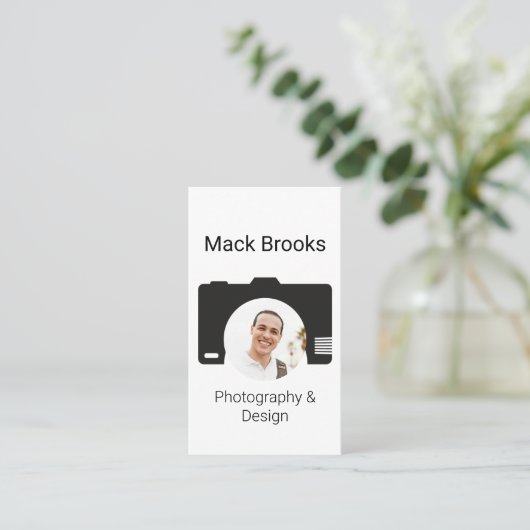 Beruflicher QR-Code Fotografie und Design Visitenkarte (Stehend Vorderseite)