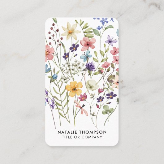 Beruflicher QR-Code für elegante Wildblume Visitenkarte (Rückseite)