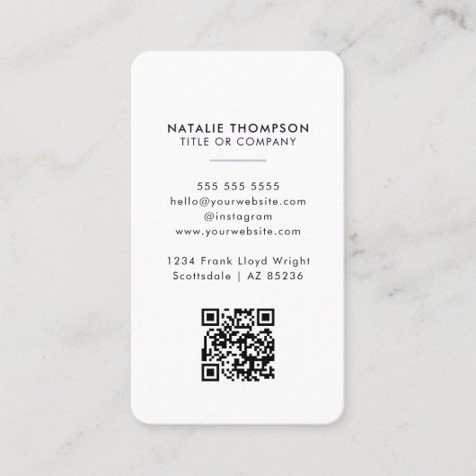 Beruflicher QR-Code für elegante Wildblume Visitenkarte (Vorderseite)