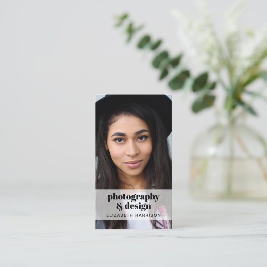 Beruflicher QR-Code für Foto Blau Visitenkarte (Stehend Vorderseite)