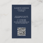 Beruflicher QR-Code für Foto Blau Visitenkarte (Rückseite)