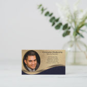 Beruflicher QR-Code für  Foto in Schwarz und Beige Visitenkarte (Stehend Vorderseite)