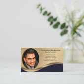 Beruflicher QR-Code für  Foto in Schwarz und Beige Visitenkarte (Stehend Vorderseite)