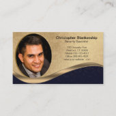 Beruflicher QR-Code für  Foto in Schwarz und Beige Visitenkarte (Vorderseite)