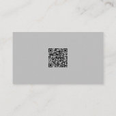 Beruflicher QR-Code für Foto in Schwarz und Grau Visitenkarte (Rückseite)