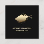 Beruflicher QR-Code für Goldbürstenpinsel Quadratische Visitenkarte (Vorderseite)