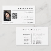 Beruflicher QR-Code für klassisches Weißes Foto Visitenkarte (Vorne/Hinten)